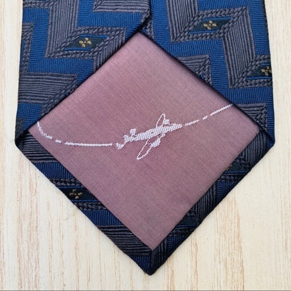 Zinc Blue & Taupe Gorgeous Woven Silk Tie - Picture 6 of 8